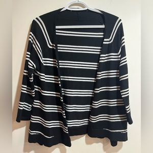 Black and white striped cardigan